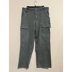 Duluth Trading Mens Cargo Pants Gray Stretch Relax Fit Pockets Workwear 38x32